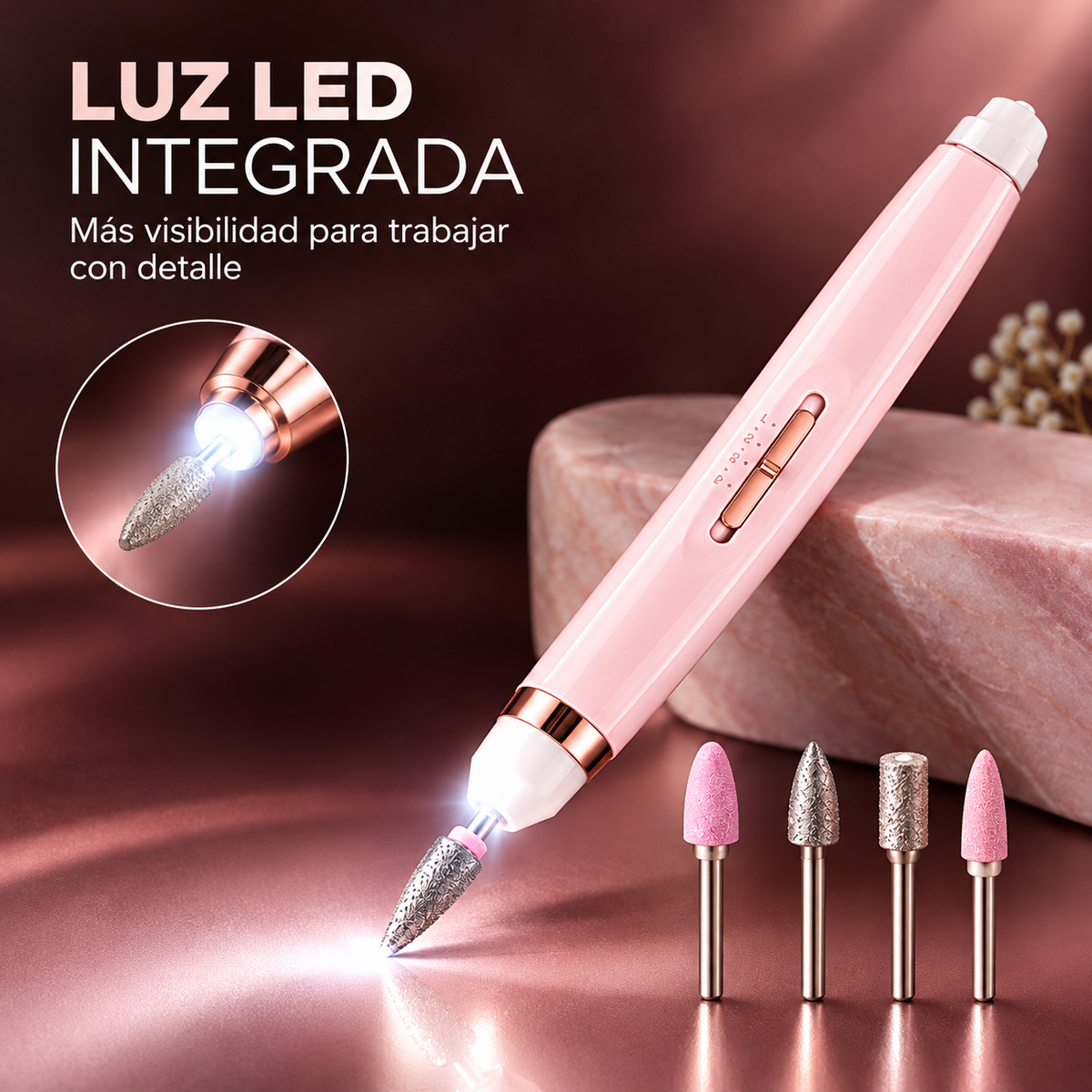 Lima eléctrica de uñas 5 en 1 con LED